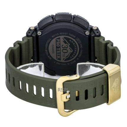 Casio Pro Trek Digital Herrenuhr mit Armband aus biobasiertem Harz, Solarfunktion, PRG-340ANS-3, wasserdicht bis 100 m