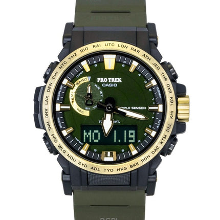 Casio Pro Trek Analog Digital 30th Anniversary Bio-Based Resin Strap Green Dial Solar PRW-61ANS-3 100M Herrenuhr