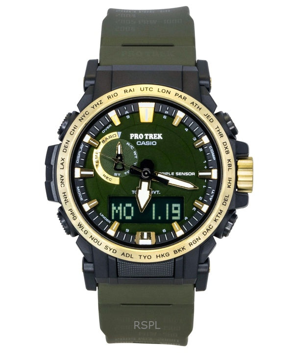 Casio Pro Trek Analog Digital 30th Anniversary Bio-Based Resin Strap Green Dial Solar PRW-61ANS-3 100M Herrenuhr