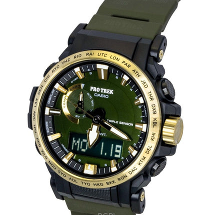 Casio Pro Trek Analog Digital 30th Anniversary Bio-Based Resin Strap Green Dial Solar PRW-61ANS-3 100M Herrenuhr