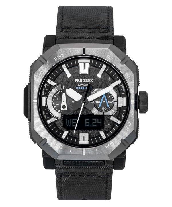 Casio Pro Trek Analog Digital Smartphone Link Schwarzes Zifferblatt Solar PRW-B1000B-2 100M Herrenuhr