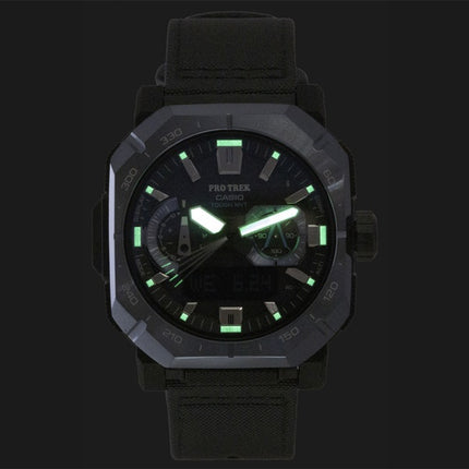 Casio Pro Trek Analog Digital Smartphone Link Schwarzes Zifferblatt Solar PRW-B1000B-2 100M Herrenuhr
