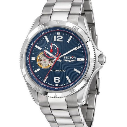 Sector 650 Automatico Edelstahl Open Heart blaues Zifferblatt Automatik R3223231001 100M Herrenuhr