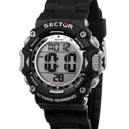Sector EX-32 Digitale Herrenuhr mit schwarzem Polyurethan-Armband, Quarz, R3251544001, 100 m