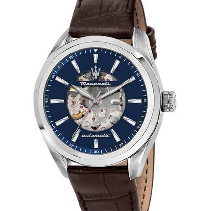 Maserati Traguardo Blue Skeleton Dial Automatic R8821112005 100M Herrenuhr