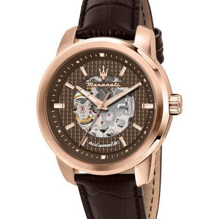 Maserati Successo Brown Skeleton Dial R8821121001 Herrenuhr