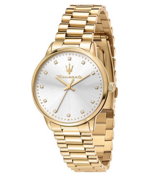 Maserati Royale Diamond Accents Silberzifferblatt Quarz R8853147503 Damenuhr