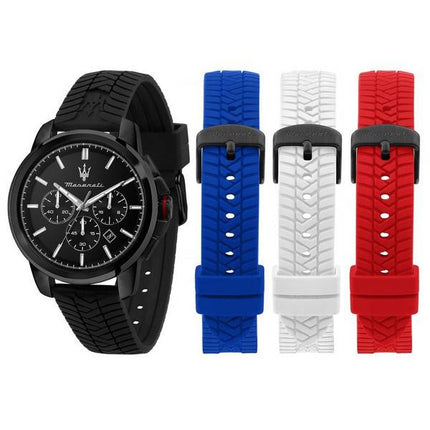 Maserati Successo Chronograph Silicon Quartz R8871648006 Herrenuhr mit Geschenkset