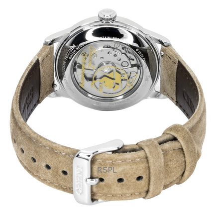 Orient Bambino Peanuts 75. Jubiläum, limitierte Auflage, Lederarmband, champagnerfarbenes Zifferblatt, Automatik, RA-AC0M17G, Herrenuhr