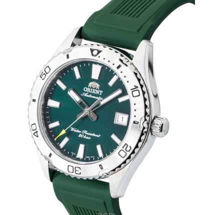 Orient Mako Silikonarmband Grünes Zifferblatt Automatische Taucheruhr RA-AC0Q11E 200M Herrenuhr
