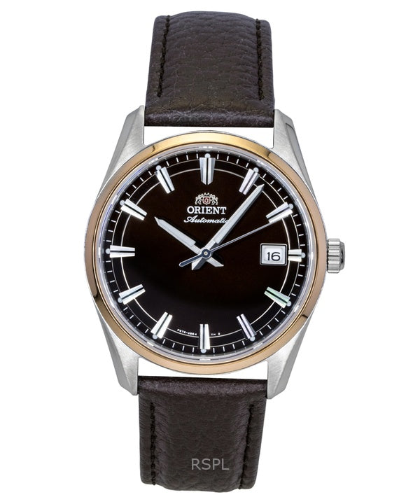 Orient Stretto Herrenuhr mit Lederarmband, braunem Zifferblatt und Automatikwerk (RA-AC0R03Y)