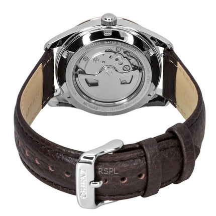 Orient Stretto Herrenuhr mit Lederarmband, braunem Zifferblatt und Automatikwerk (RA-AC0R03Y)