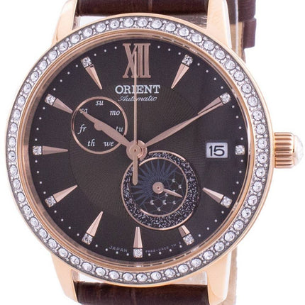 Orient Sun &amp, Moon Phase Diamant Akzente Automatisch Japan Made RA-AK0005Y00C Damenuhr