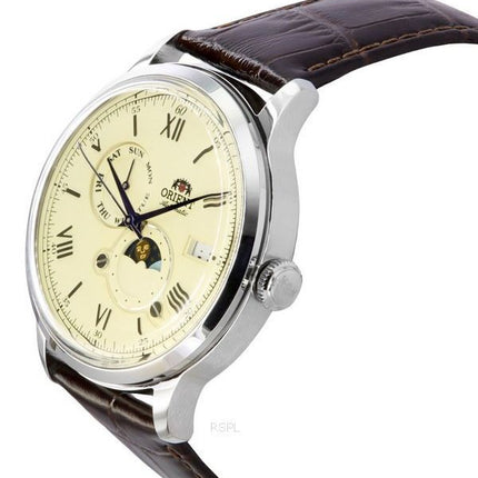 Orient Bambino Version 9 Sonne- und Mondphase Champagner-Zifferblatt Automatik RA-AK0803Y10B RA-AK0803Y30B Herrenuhr