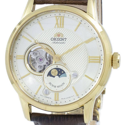 Richten Sie klassische Sonne & Mond offenes Herz automatische Japan gemacht RA-AS0004S10B Herrenuhr