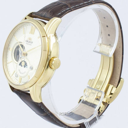 Richten Sie klassische Sonne & Mond offenes Herz automatische Japan gemacht RA-AS0004S10B Herrenuhr