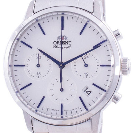 Orient Zeitgenössischer Chronograph Weißes Zifferblatt Quarz RA-KV0302S10B Herrenuhr