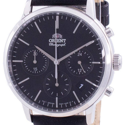 Orient Zeitgenössischer Chronograph Schwarzes Zifferblatt Quarz RA-KV0303B10B Herrenuhr