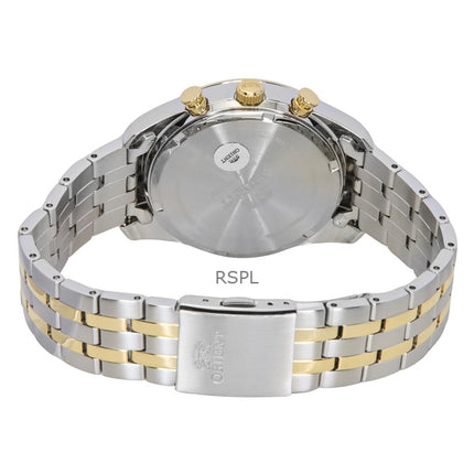 Orient Contemporary Chronograph Zweifarbig Edelstahl Weißes Zifferblatt Quarz RA-TX0302S Herrenuhr