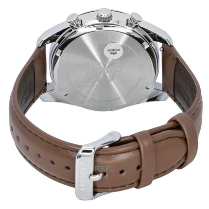 Orient Contemporary Chronograph Lederarmband Weißes Zifferblatt Quarz RA-TX0306S Herrenuhr