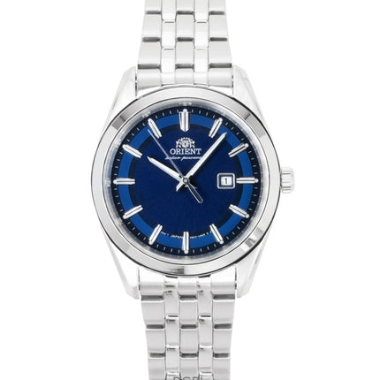 Orient Stretto Damenuhr aus Edelstahl mit blauem Zifferblatt und Solarfunktion RA-WG0602L