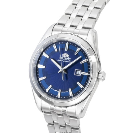 Orient Stretto Damenuhr aus Edelstahl mit blauem Zifferblatt und Solarfunktion RA-WG0602L