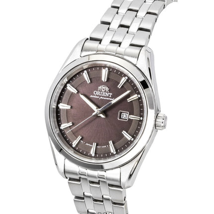 Orient Stretto Damenuhr aus Edelstahl mit braunem Zifferblatt und Solarfunktion RA-WG0603R