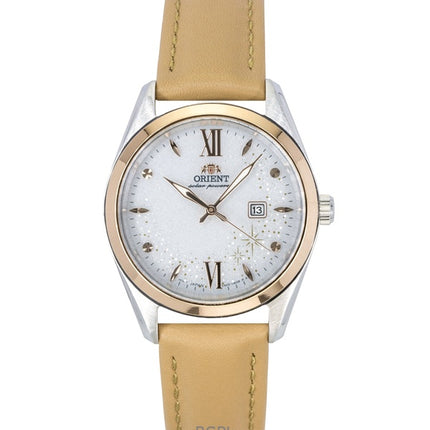 Orient Stretto Herrenuhr mit Lederarmband, weißem Zifferblatt und Solarfunktion RA-WG0604S