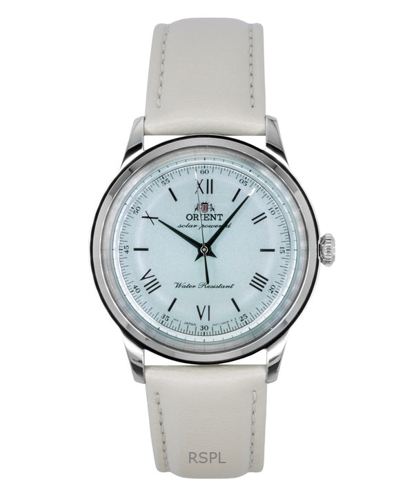 Orient Bambino Lederarmband Hellgrünes Zifferblatt Solar RA-WK0002E Herrenuhr