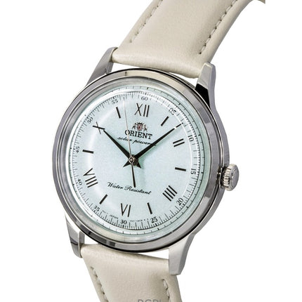 Orient Bambino Lederarmband Hellgrünes Zifferblatt Solar RA-WK0002E Herrenuhr