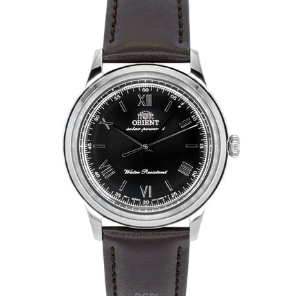 Orient Bambino Lederarmband Schwarzes Zifferblatt Solar RA-WK0004L Herrenuhr