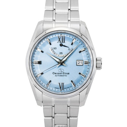 Orient Star Contemporary Edelstahl Eisblaues Zifferblatt Automatik RE-AU0109L 100M Herrenuhr