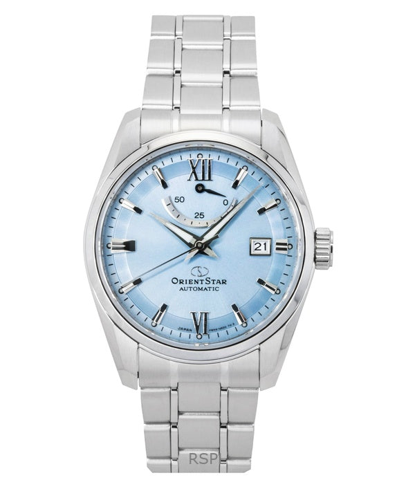 Orient Star Contemporary Edelstahl Eisblaues Zifferblatt Automatik RE-AU0109L 100M Herrenuhr