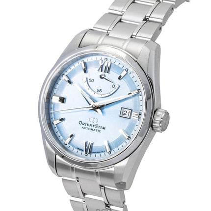 Orient Star Contemporary Edelstahl Eisblaues Zifferblatt Automatik RE-AU0109L 100M Herrenuhr
