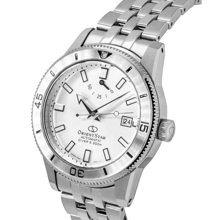 Orient Star 1964 1. Auflage Edelstahl Silbernes Zifferblatt Automatik Taucheruhr RE-AU0502S 200M Herrenuhr