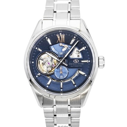Orient Star Keshiki Limited Edition Edelstahl Open Heart Blau-Graues Zifferblatt Automatik RE-AV0132L 100M Herrenuhr
