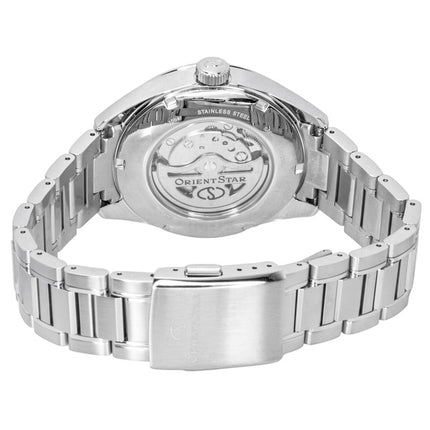Orient Star Contemporary M34 F7 Edelstahl Open Heart Blaues Zifferblatt Automatik Herrenuhr RE-BY0010L
