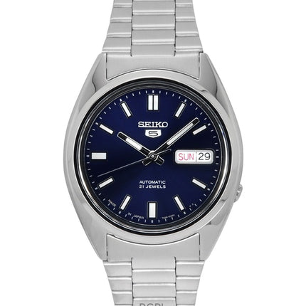 Generalüberholte Seiko 5 Automatikuhr mit blauem Zifferblatt und 21 Steinen SNXS77J1 für Herren