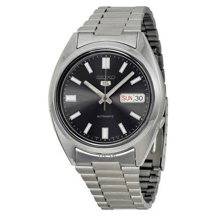 Generalüberholte Seiko 5 Automatikuhr mit schwarzem Zifferblatt SNXS79K1 für Herren