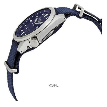 Generalüberholte Seiko 5 Sports Nylonarmband blaues Zifferblatt Automatik SRPE63K1 100M Herrenuhr