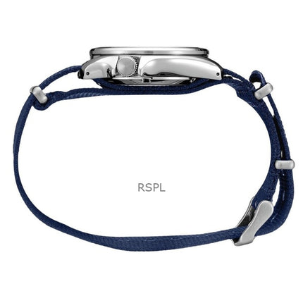 Generalüberholte Seiko 5 Sports Nylonarmband blaues Zifferblatt Automatik SRPE63K1 100M Herrenuhr