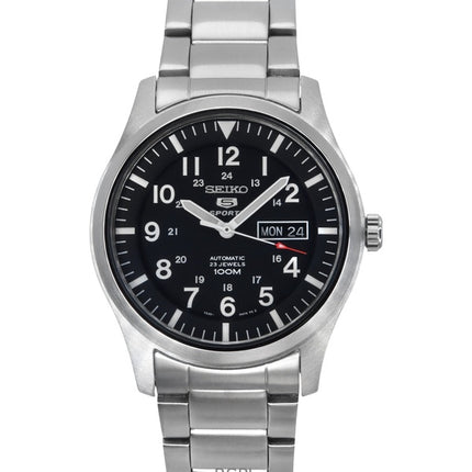 Generalüberholte Seiko 5 Sports Automatikuhr mit schwarzem Zifferblatt SNZG13K1 für Herren