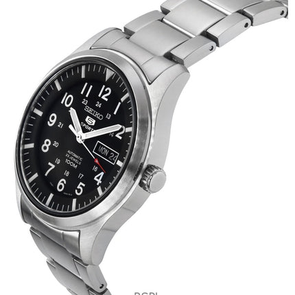 Generalüberholte Seiko 5 Sports Automatikuhr mit schwarzem Zifferblatt SNZG13K1 für Herren