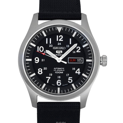 Generalüberholte Seiko 5 Sports Automatikuhr mit schwarzem Zifferblatt SNZG15K1 für Herren