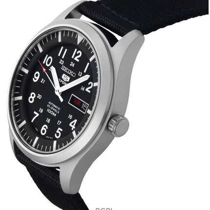 Generalüberholte Seiko 5 Sports Automatikuhr mit schwarzem Zifferblatt SNZG15K1 für Herren