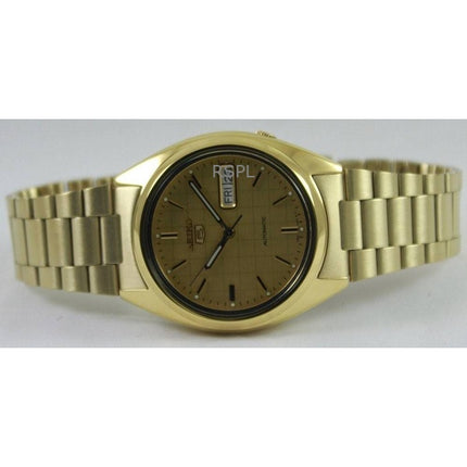 Generalüberholte Seiko 5 Automatikuhr mit goldenem Zifferblatt SNXL72K1 für Herren