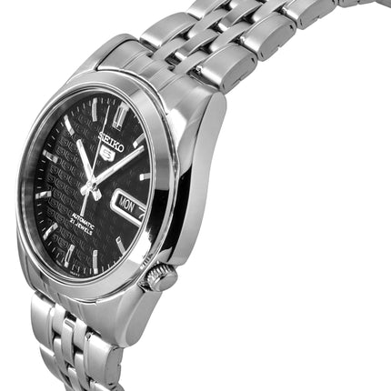 Generalüberholte Seiko 5 Automatikuhr mit schwarzem Zifferblatt und 21 Steinen SNK361K1 für Herren