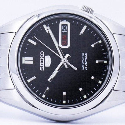 Generalüberholte Seiko 5 Automatikuhr mit schwarzem Zifferblatt und 21 Steinen SNK361K1 für Herren