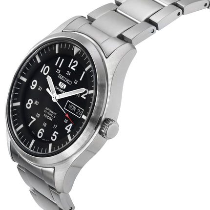 Generalüberholte Seiko 5 Sports Automatikuhr mit schwarzem Zifferblatt SNZG13K1 für Herren