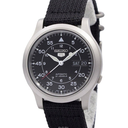 Generalüberholte Seiko 5 Military Automatik SNK809K2 Herrenuhr mit schwarzem Zifferblatt